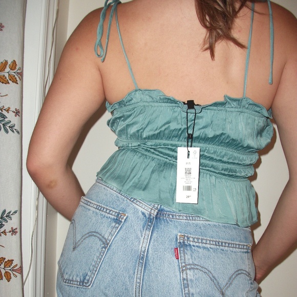 Teal Ruffle Camisole - Picture 2 of 4